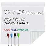 MMFB Arts & Crafts White Board Sticker – 7 Feet, Self-Adhesive Whiteboard Roll w/ 4 Thick, Dry Erase Markers – Peel & Stick Wallpaper to Any Smooth Surface – 1 Pack