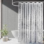 Kuber Industries PVC .20 MM Shower Curtain|Waterproof PVC & Coin Print|Semi Transparent Curtains|Size 213 x 137 CM, 7Feet (Transparent)