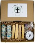 Pangolin House Cleansing Kit sage Smudge Sticks Palo Santo Wood Healing Crystals and Scented Candle. Cleanse and purify The Energy in Your Home or Persons with This Beautiful Handmade kit.