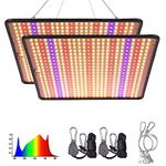 SEAMETAL Grow Lights for Indoor Plants Full Spectrum 300W 500 LEDs Plant Growing Lamps Hydroponic Plant Light Fixtures for Seedling Flowers Greenhouse Garden (2 Pack)