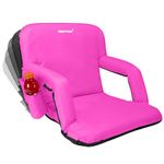 Driftsun Reclining Stadium Seat, Bleacher Chair with Back Support, Folding Sport Chair Reclines Perfect for Bleachers Lawns and Backyards, Pink