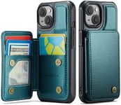 Vinich for iPhone 14 Plus Wallet Case with Card Holder, RFID Blocking Credit Slots Kickstand Shockproof Phone Cover Fit for iPhone 14 Plus 6.7" Bluish Green