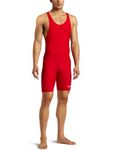 ASICS Solid High Cut Wrestling Singlet - SIZE: Small, COLOR: Red