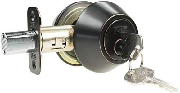 NU-SET Kwikset Keyed Double Cylinders Deadbolt, Oil Rubbed Bronze (10B)