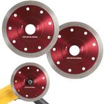 2PCS 4.5inch Diamond Saw Blade,Red Super Thin Diamond Porcelain Saw Blade for Angle Grinder Tile,4-1/2" Tile Grinder Cutting Blade for Cutting Porcelain Ceramic Granite Marble