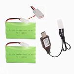 9.6V 2400mAh NiMH Rechargeable AA Battery Packs with Standard Tamiya Connector for RC Car RC Truck Tank Vehicles 2 Pack with USB Charger 9.6v Battery