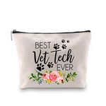 Veterinarian Gift Best Vet Tech Ever Makeup Bag Vet Tech Gift Graduation Gift (BEST Vet Tech EVER bag CA)