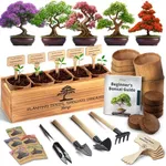 AVERGO Bonsai Tree Kit for Beginners – 5X Unique Japanese Bonzai Trees | Complete Indoor Bonsai Starter Kit for Growing Bonsai Plants with Tools & Planters – DIY Gardening Gifts for Women & Men