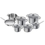 ZWILLING Joy 12 Piece Cookware Set - All Cooktops, Drip-Free Rims, Silver