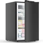 COWSAR Small Mini Freezer, 3.0 Cu.Ft Mini Upright Freezer, Compact Standing Deep Freezer with Adjustable Thermostat, Removable Shelves & Reversible Door, Fast Cooling for Office, Dorm, Garage, Black