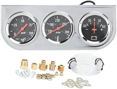 Triple Gauge Kit, 2in Triple Gauge Set 3‑in‑1 Water Temp Oil Pressure AMP Meter Universal for 12V Car Boat Truck