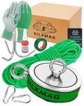 EilxMag Super Strong Fishing Magnets, 2625 LBS (1190 KG) Double Sided Magnet Fishing Kit Heavy Duty Neodymium Magnet Fishing-Contain Rope 100 FT, Grappling Hook, Gloves, Adhesive Tape,Threadlocker