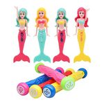 TOPWAYS Pool Diving Toy Set 8 Diving Mermaids Diving Torpedoes Swimming Underwater Pool Training Toys Diving Games Training Children's Gifts