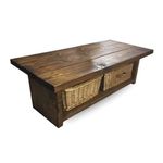 BLU Coast Solid Wood Lymington Coffee Table with Storage, Handmade Living Room Table with Shelf, Stylish Display Table 50lx60dx40h – Dark Oak