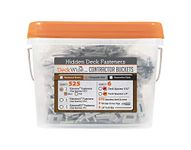 DeckWise (Grey) Ipe Clip Extreme Hidden Deck Fasteners, 3/32" Spacing, Includes Stainless Steel Black #8x2" Trim-Head Screws for 300 Sq. Ft. of AD Hardwood or Thermal Wood Decks (525 Bucket)