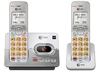 ATT DECT 6.0 2 Cordless Phones with Caller ID, ITAD, Handset Speakerphones, White and Grey - EL52203