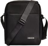 OSOCE Crossbody Bag for Men, Black Shoulder Bag Classic Messenger Bag with Adjustable Strap and Flip Women Travel Bag Purse Passport Holder for Outdoor (Black, Large)