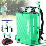 Battery Powered Backpack Sprayer with Mixer 4.2 Gallon, Upgraded Backrest & Strap, Adjustable PSI 0-100, Electric Garden Sprayer Compatible with Makita 21V Battery, 2.6Ah Battery & Charger & 5 Nozzles