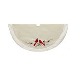 Kurt Adler Cardinal Treeskirt, White, Red, 48 Inch