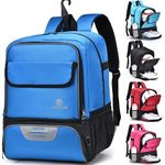 Youth Soccer Bag - Soccer Bags Baseball Backpack Volleyball & Football & Handball Sports with Ball Compartment Separate Training Equipment Storage Package Fit Boys Girls to All Sports Bag Gym(Blue)