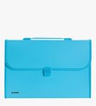 Solimo Expanding File Folder with 13 Pockets, Handle, and Buckle Closure, for A4 Size Documents (Blue)