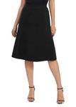 Urban CoCo Women's A-Line Elastic High Waist Flare Work Midi Knee Length Stretchy Skirt(XL, Black)