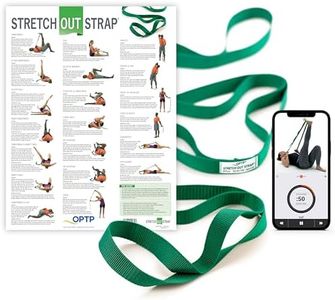 OPTP The Original Stretch Out Strap with Exercise Poster – Made in The USA Stretching Strap and Yoga Strap for Stretching, Physical Therapy Exercise and Flexibility