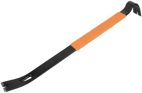 Klein Tools 66098 Pry Bar, Flat Heavy Duty, Crowbar Nail Puller, Forged Carbon Steel, Curved Claw, For Prying, Scraping, Lifting, Pulling, 21-Inch