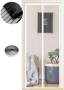Magnetic Fly Screen Door, Hundreds of Sizes, 110 x 220cm, Anti Mosquito Mesh Curtain with Powerful Magnets, Insect Protection Door, White Strips