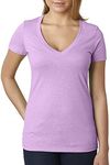 Next Level 6640 Ladies The CVC Deep V-Neck - Lilac 6640 L