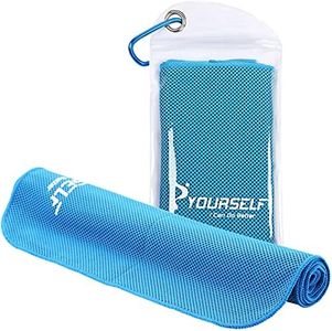 SYOURSELF Cooling Towel, Cooling Towels for Neck,40" x 12"Ice Towel for Instant Cooling Relief, Soft Breathable Chilly Towel, Perfect Yoga, Golf, Sports, Gym, Workout, Athletes Towel(Blue)