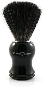 Edwin Jagger Pennello da Barba Medio, Setole Sintetiche Nere, Manico in Plastica Nero