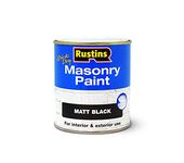 RUSTINS Masonry Paint Matt Black 500ml