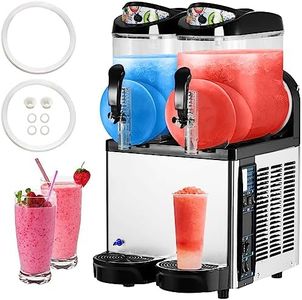 Commercial Slushy Machine 24L, 6.4 Gals Margarita Machine, 500W Frozen Drink Machine, Food-Grade PC Tanks & Stainless Steel, for Restaurants Bars Pool Parties