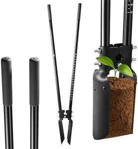 CKG Post Hole Digger Gardening Tool 57 inches,Heavy Duty with Fiberglass Handle, Plant Hole Digger for for Soil Plugging, Cultivating, Manual Fence Post Diggers, Black