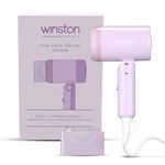 WINSTON Ionic Foldable Hair Dryer - 1200W | Compact, Foldable, and Damage-Free Drying Blow Dryer with Low Noise & Overheat Protection - 1 Year Warranty (Purple)