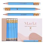 Mini Baby Shower Pencils with Erasers, Presharpened Small Pencils for Baby Shower Games, Bulk Blue Mini Pencils for Boy Baby Shower, Golf Pencils, Baby Shower Pens, Perfect for Baby Shower Favors