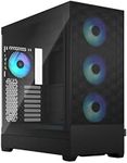 Fractal Design Pop XL Air RGB Black - Tempered Glass Clear Tint - Honeycomb Mesh Front – TG Side Panel - Four 120 mm Aspect 12 RGB Fans Included – E-ATX High Airflow Full Tower PC Gaming Case