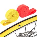 Bike Tire Liner, Bicycle Rim Tape, Puncture Resistant Rim Tape, Bicycle Inner Tube Protection Pad, Mountain Bike Tyre Protector Strip, Anti Puncture Wheel Rim Tape, 4 Pcs(Red + Yellow)