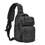 REEBOW GEAR Tactical Sling Bag Military Single Shoulder Backpack Pack Range Bags (Black)