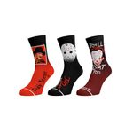 Classic Horror Characters 3 Pack Crew Socks