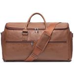 Carry On Garment Bag for Travel, Convertible Travel Garment Bag for Men Women, 2 in 1 Hanging Suitcase Suit Business Travel Bag, Brown