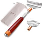 Aznrszy Back Scratcher with Detachable Heads, Metal Backscratchers Extendable for Women Men, Wider Claws/Wooden Handle/Massage Roller, Long Head Body Scratcher Massager
