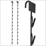 Black, MS-29BK, Single | Clip Strip 12 Hook Station Heavy Duty Metal Merchandising Strip | 31" Long, Pack of 3 | Clip Strip Corp