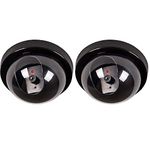 LIMBANI BROTHERS 2PCS Dummy Security CCTV Fake Dome Camera with Blinking red LED Light Indication Indoor Outdoor Usage for Home or Office Security (Black Color) (Video Capture Resolution -00)