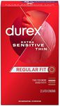 Durex Condoms, Extra Sensitive Natural Latex Condoms, 12 Count - Ultra Fine & Extra Lubricated