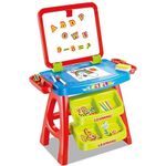 The Magic Toy Shop Childs 2 in 1 Learning Desk & Magnetic Easel Blackboard White Board Letters