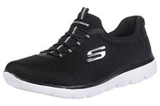 Skechers Women's Summits Shoe, Black/White, 7 M US