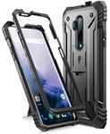 POETIC Revolution Series Designed for OnePlus 7 Pro Case, Full-Body Rugged Dual-Layer Shockproof Protective Cover with Kickstand and Built-in-Screen Protector, Black