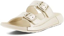 Ecco Women's Cozmo Buckle Slide Sandal, Pure White Gold, EU 40/US 9-9.5